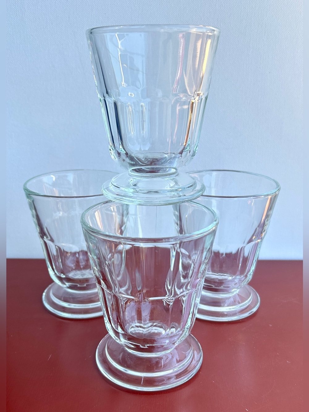 Vintage La Rochere Perigord Footed Glassware Short Goblet FRANCE 260ml SET OF 4